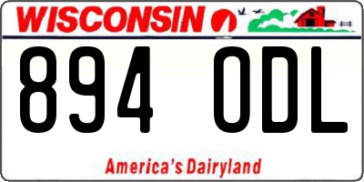 WI license plate 894ODL