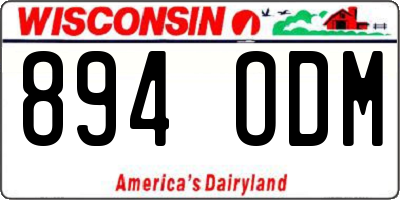 WI license plate 894ODM