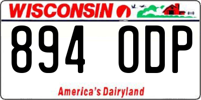 WI license plate 894ODP