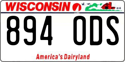 WI license plate 894ODS