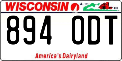 WI license plate 894ODT