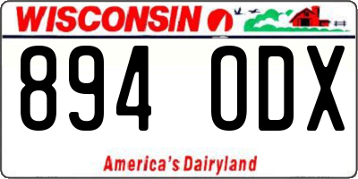 WI license plate 894ODX