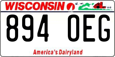 WI license plate 894OEG