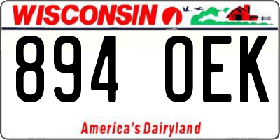 WI license plate 894OEK