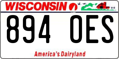 WI license plate 894OES