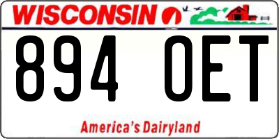 WI license plate 894OET