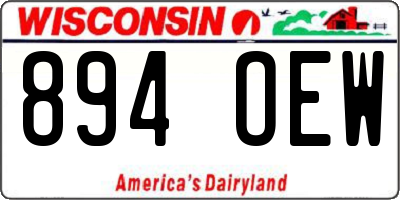 WI license plate 894OEW