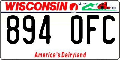 WI license plate 894OFC