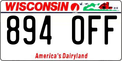 WI license plate 894OFF