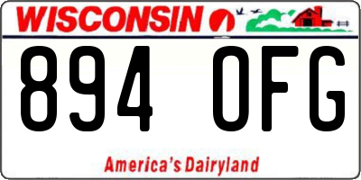 WI license plate 894OFG