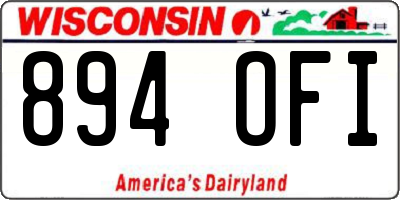 WI license plate 894OFI