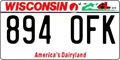 WI license plate 894OFK