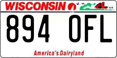 WI license plate 894OFL