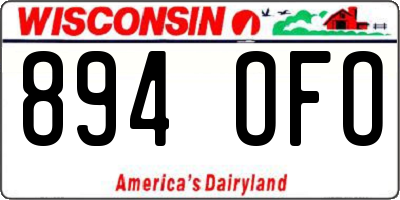 WI license plate 894OFO
