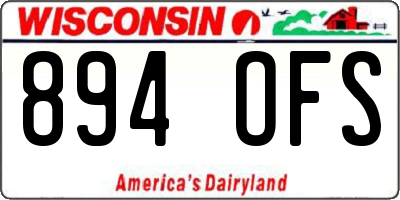 WI license plate 894OFS