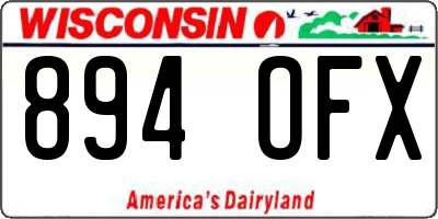 WI license plate 894OFX