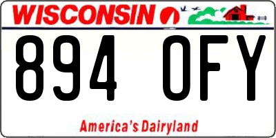 WI license plate 894OFY