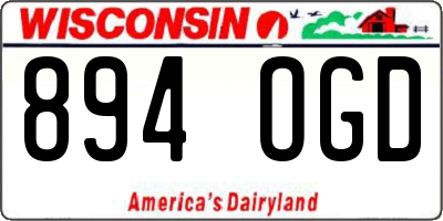 WI license plate 894OGD