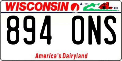WI license plate 894ONS
