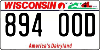 WI license plate 894OOD