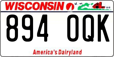 WI license plate 894OQK