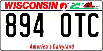 WI license plate 894OTC