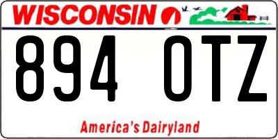 WI license plate 894OTZ