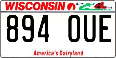 WI license plate 894OUE