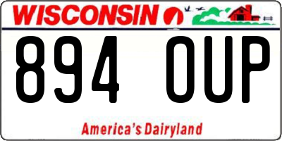 WI license plate 894OUP