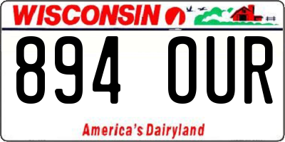 WI license plate 894OUR