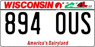 WI license plate 894OUS