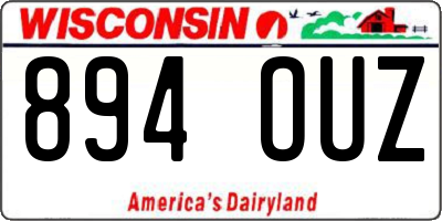 WI license plate 894OUZ