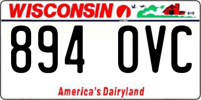 WI license plate 894OVC