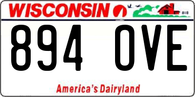 WI license plate 894OVE