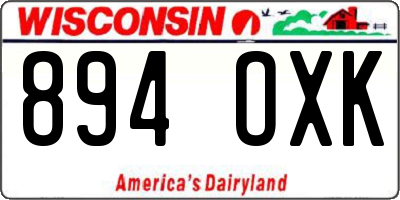 WI license plate 894OXK