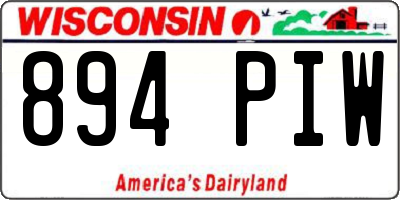 WI license plate 894PIW