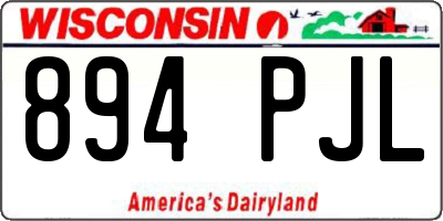 WI license plate 894PJL