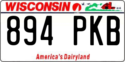WI license plate 894PKB