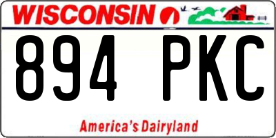 WI license plate 894PKC