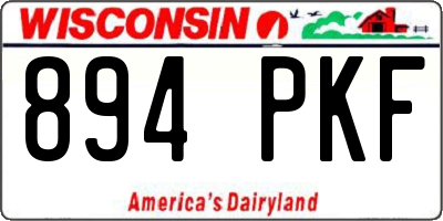 WI license plate 894PKF