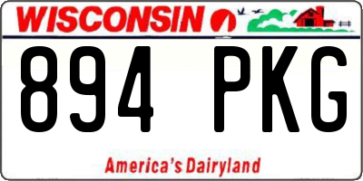 WI license plate 894PKG