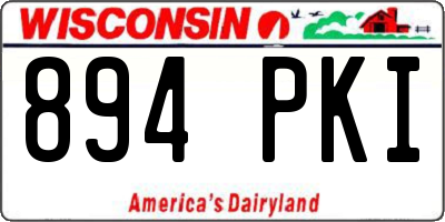 WI license plate 894PKI