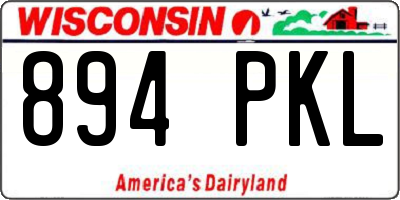 WI license plate 894PKL