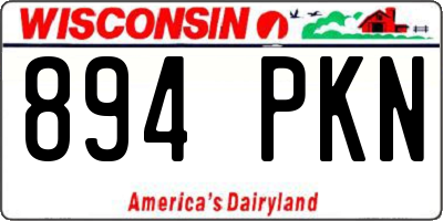 WI license plate 894PKN