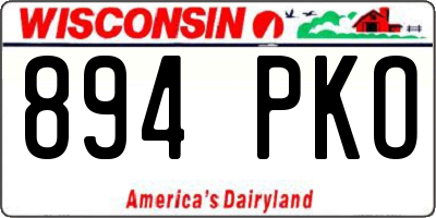 WI license plate 894PKO