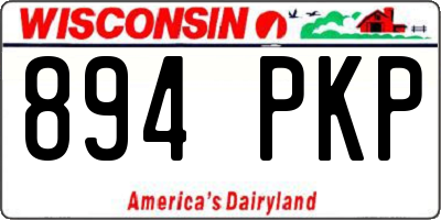 WI license plate 894PKP
