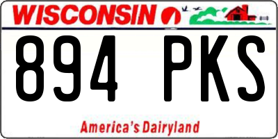 WI license plate 894PKS