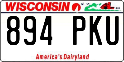 WI license plate 894PKU