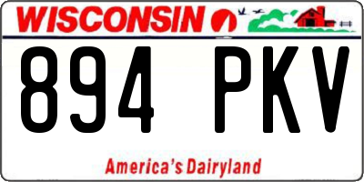 WI license plate 894PKV