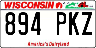 WI license plate 894PKZ